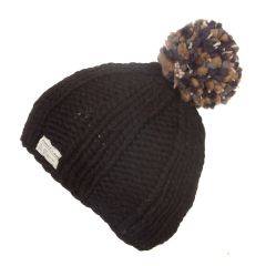 KuSan Bobble Hat Moss Yarn Multi - Black