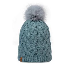 Buff Knitted & Polar Beanie / Caryn Blue Grass